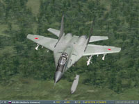 I pop my centerline tank loose. The F-16 is only ten kilometers away.
