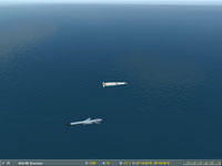 Three Standard SM-2 RIM-66 missiles miss the incoming sea-skimmer...