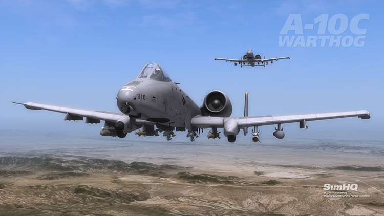 DCS: A-10C Warthog - Two A-10Cs over the Nellis range.