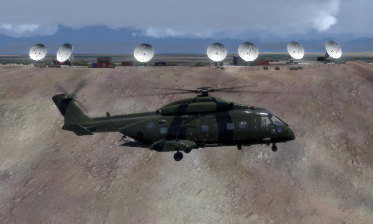 Take On Helicopters - Heavy helo passing a military base