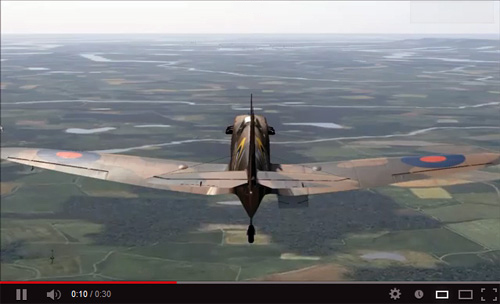 In game video of reflections off approaching aircraft.