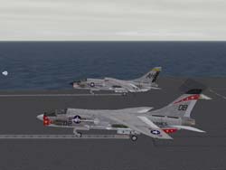 VF-162 and VMF(AW)-235 Crusaders on the cats