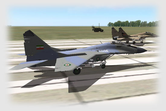 My TEWS is chirping enemy search radar, identified as the RP-29 radar of two MiG-29s.
