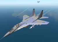 The lead MiG-29 is savagely maneuvering!