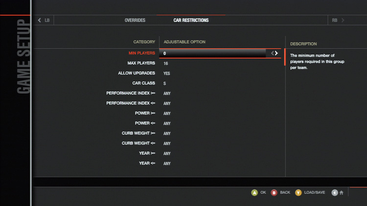 Forza Motorsport 4 - Game Setup Screen 4