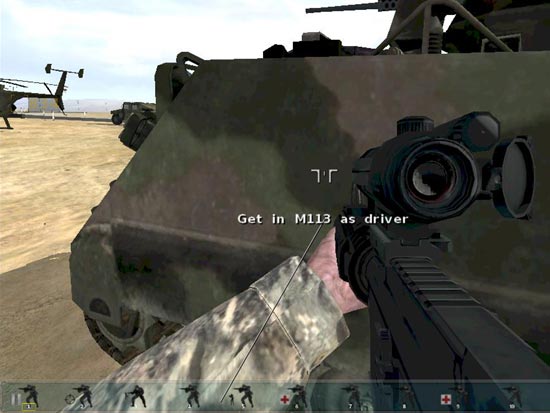 Armed Assault: I mount the M113 as the driver.