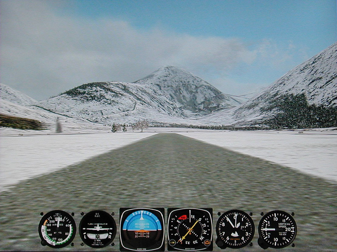 This scene from Alaska shows the increased image quality. Note the roads winding up the mountain.