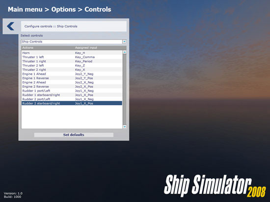 Ship Simulator 2008 force feedback setup.