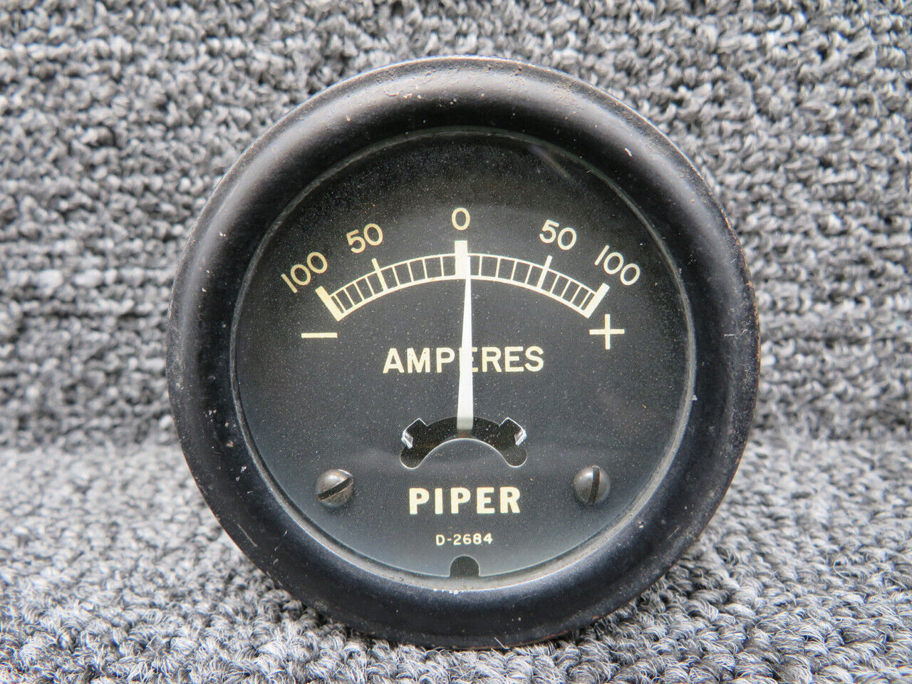 D-2684 Piper Ammeter Indicator (Range: -100 to 100 Amps) (Faded Numbers on Face)