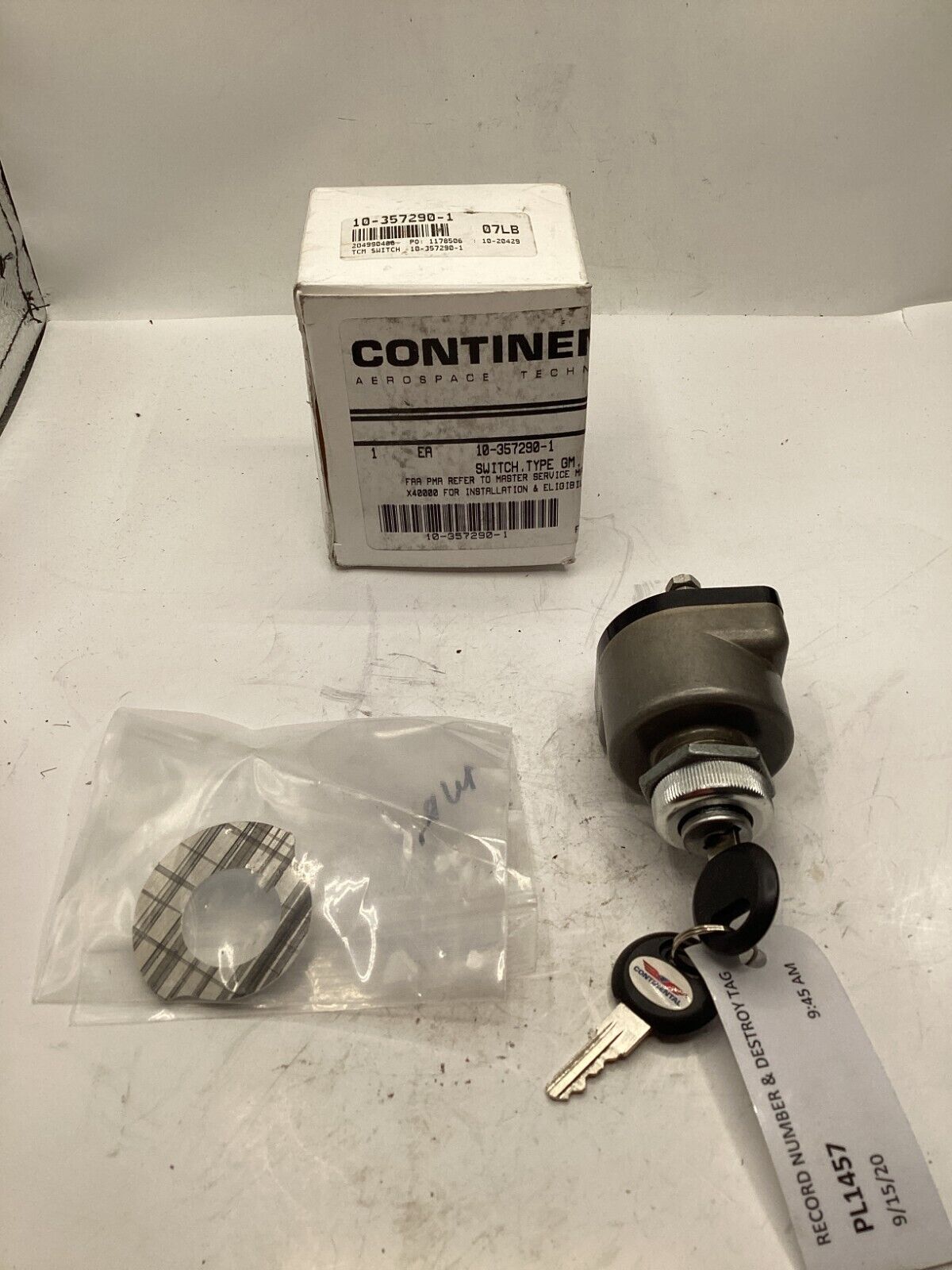 CONTINENTAL Ignition Switch P/N 10-357290-1
