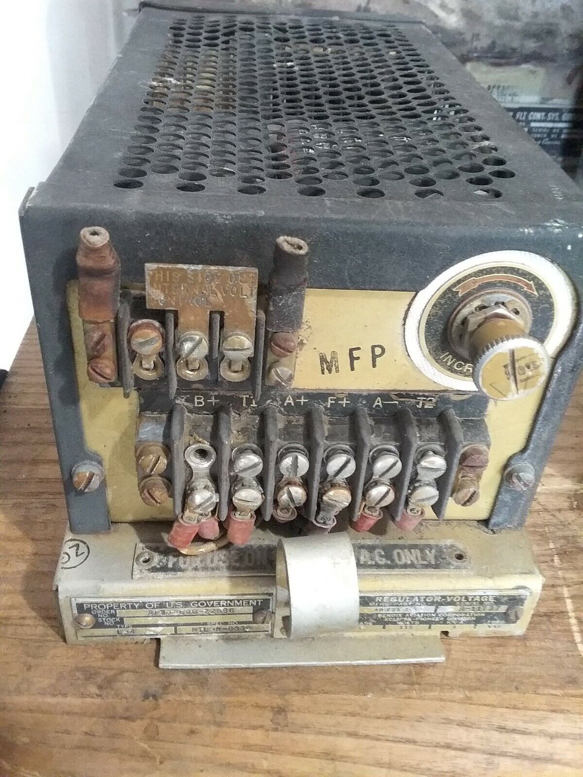 Vintage Aircraft Voltage Regulator Bendix 