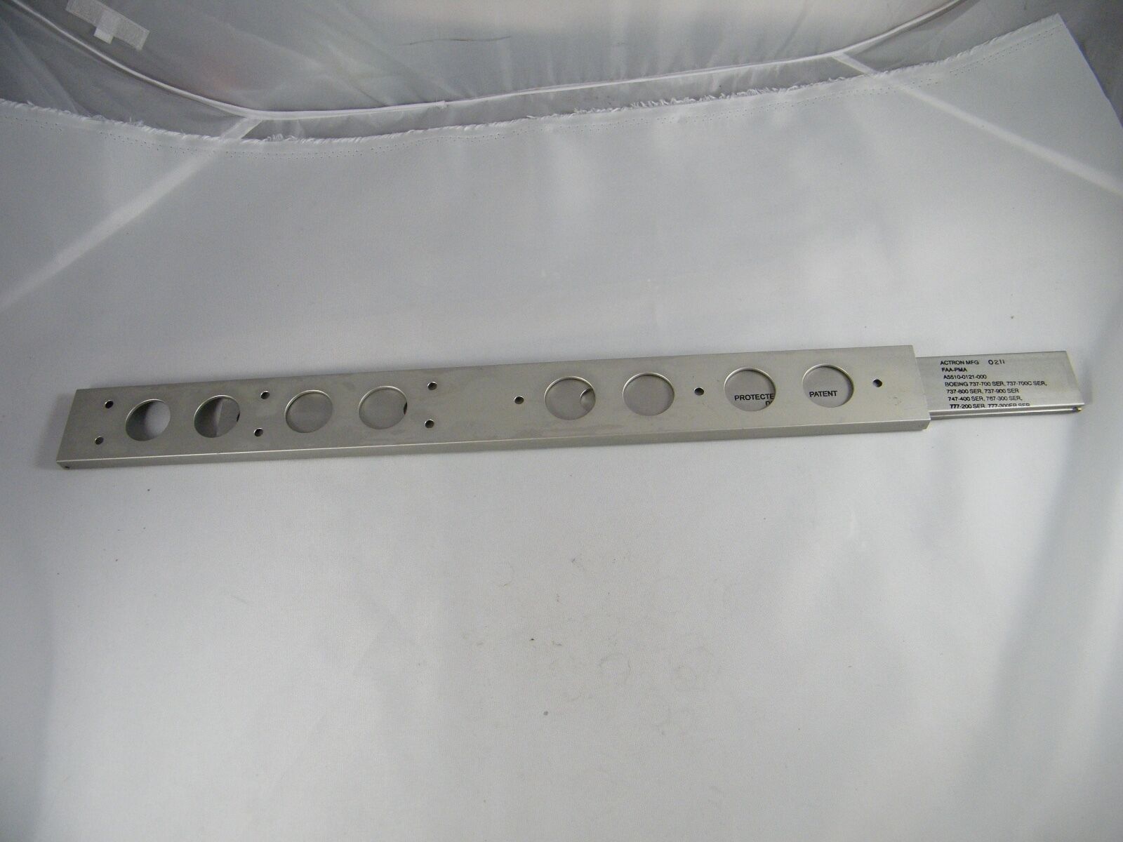 ACTRON MFG ALUMINUM AIRCRAFT SLIDE ASSEMBLY FAA-PMA PART # A5510-0121-00 BOEING