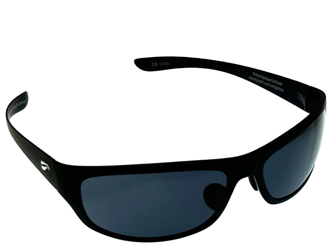 Flying Eyes Golden Eagle Sport Matte Black Frame Dark Solid Gray Lens Sunglasses