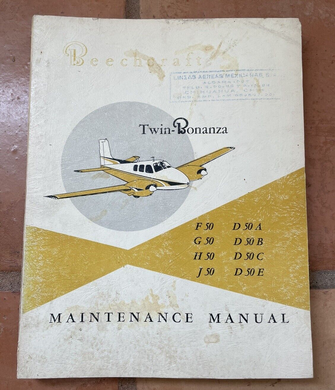 Beechcraft Twin-Bonanza F G H J-50 D-50 A B C &E Maintenance Manual Nov. 1957
