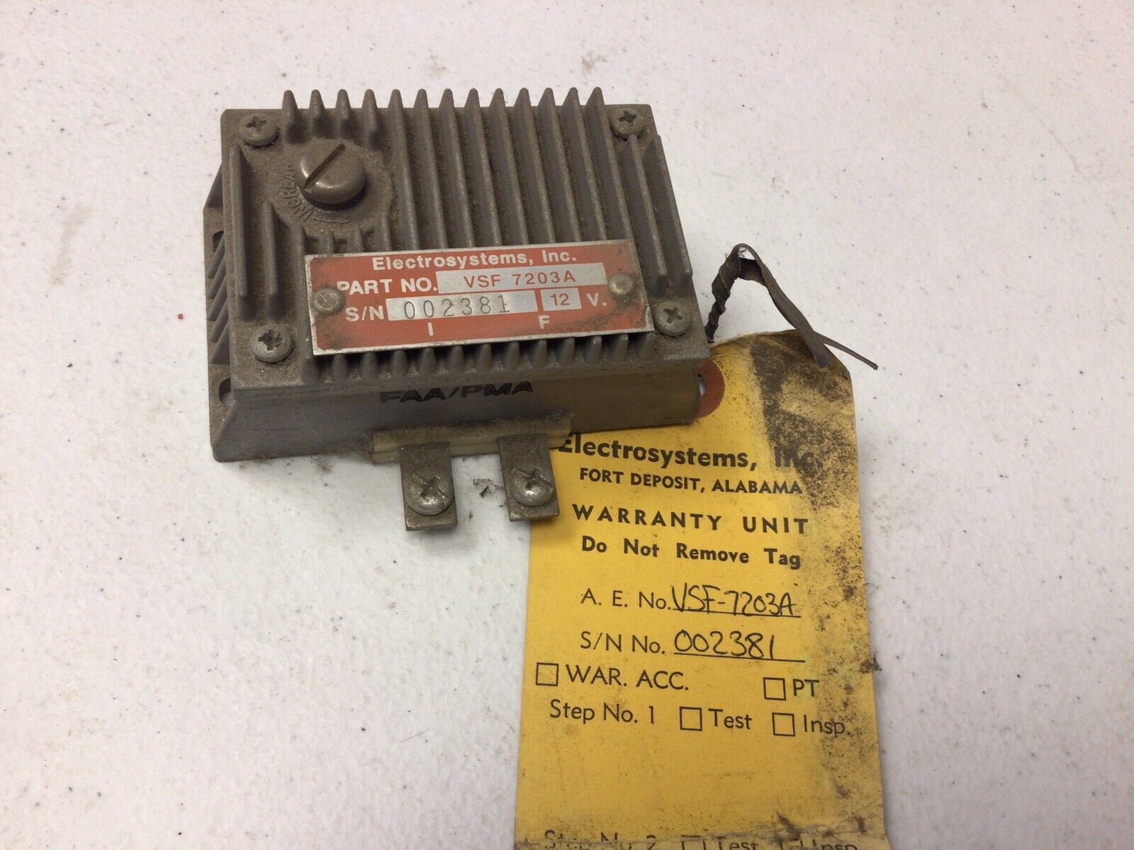 VSF-7203A Electrosystems Voltage Regulator 12 V- USED IN WORKING CONDITION