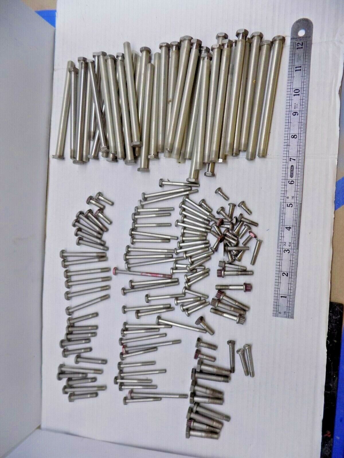 AEROSPACE HARDWARE, LOT OF 150 pcs. N.A.S. INCONEL BOLTS, VARIOUS SIZES, 