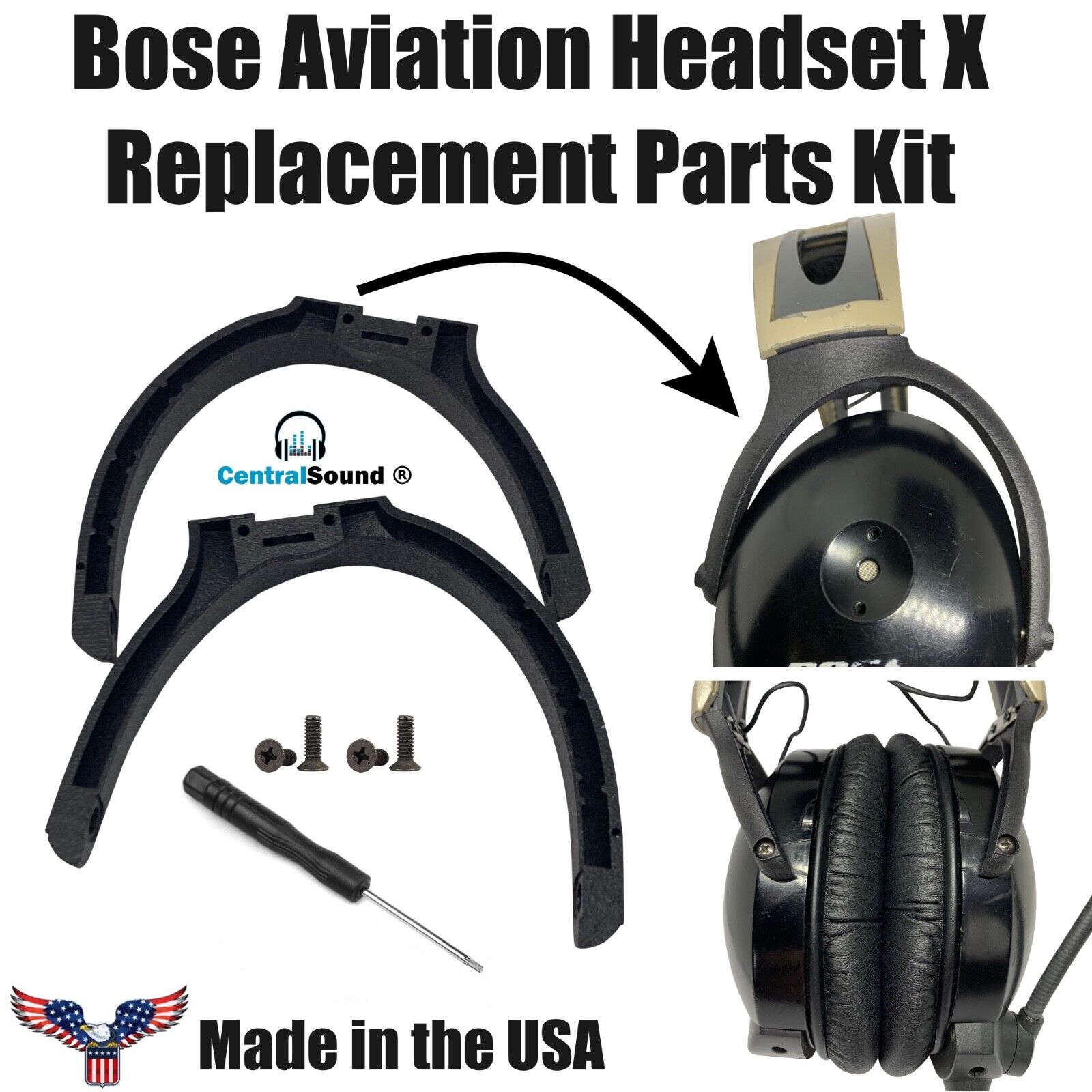 Bose X Aviation Headset Yokes Bails Stirrups Wishbones Replacement Parts Kit 