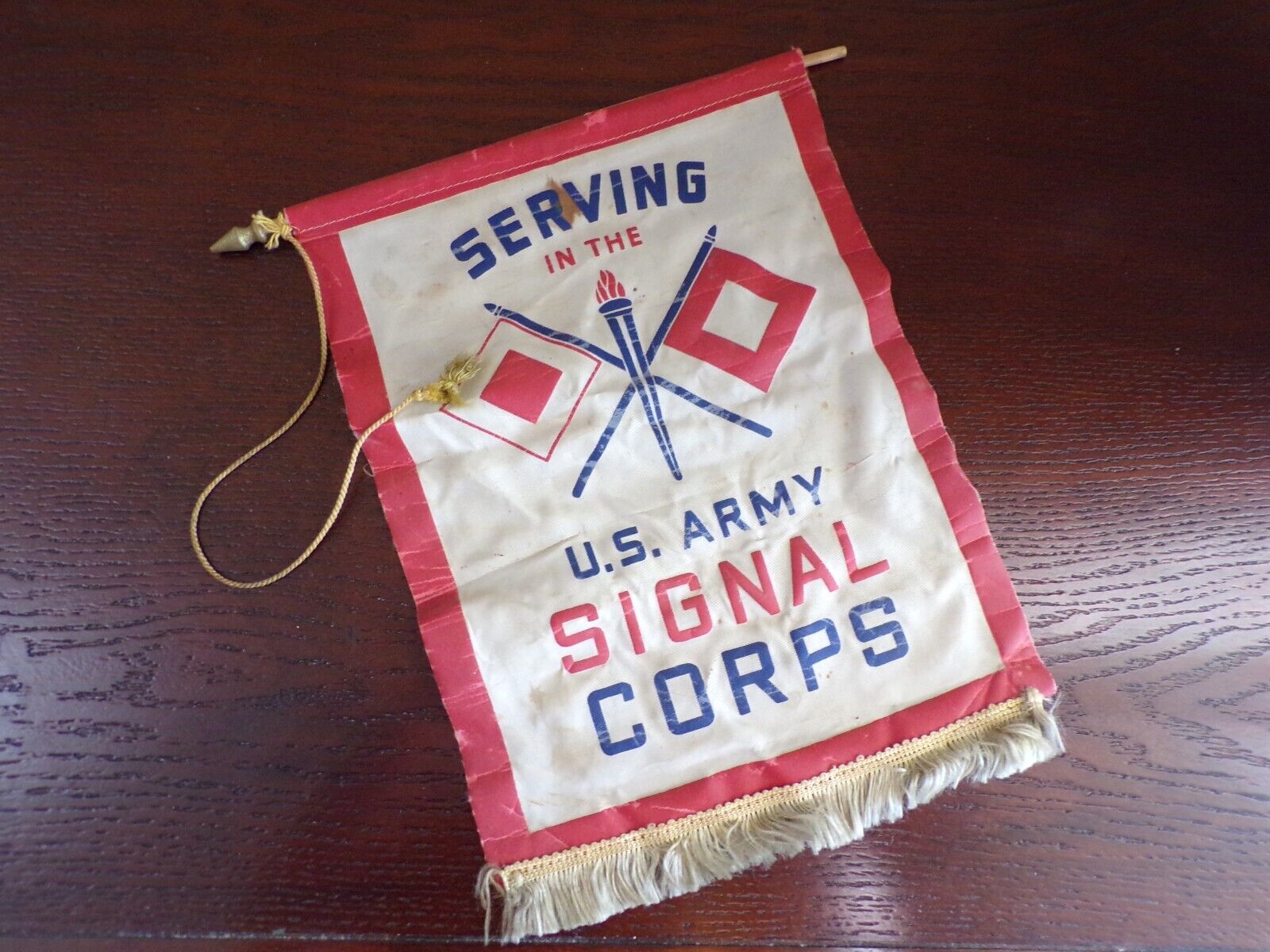 Vintage Military - Serving in the US ARMY Signal Corps - Banner