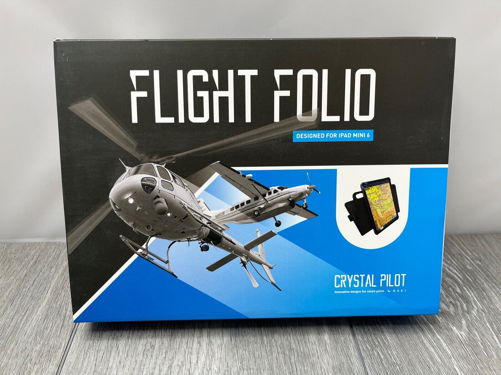 Crystal Pilot Flight Folio Kneeboard Fit/For iPad Mini w/ Aluminum Clipboard