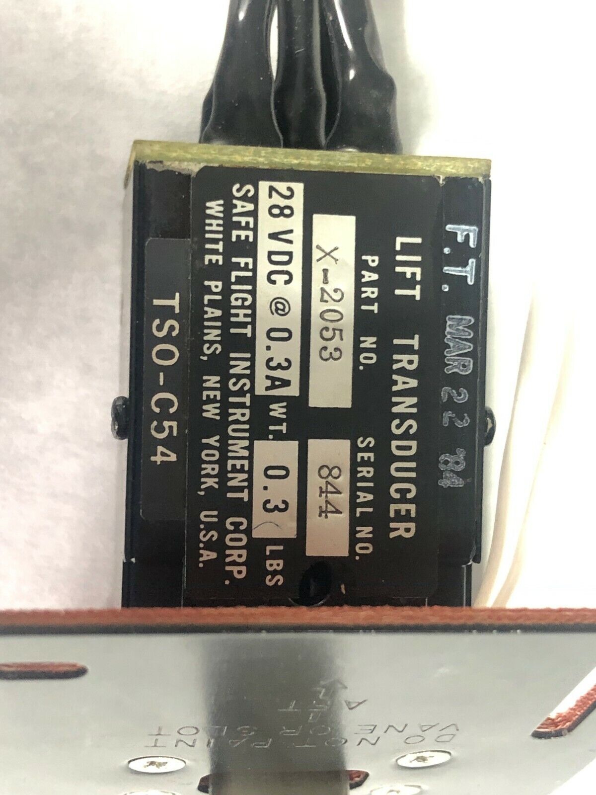 Safe Flight Lift Transducer X-2053  28VDC