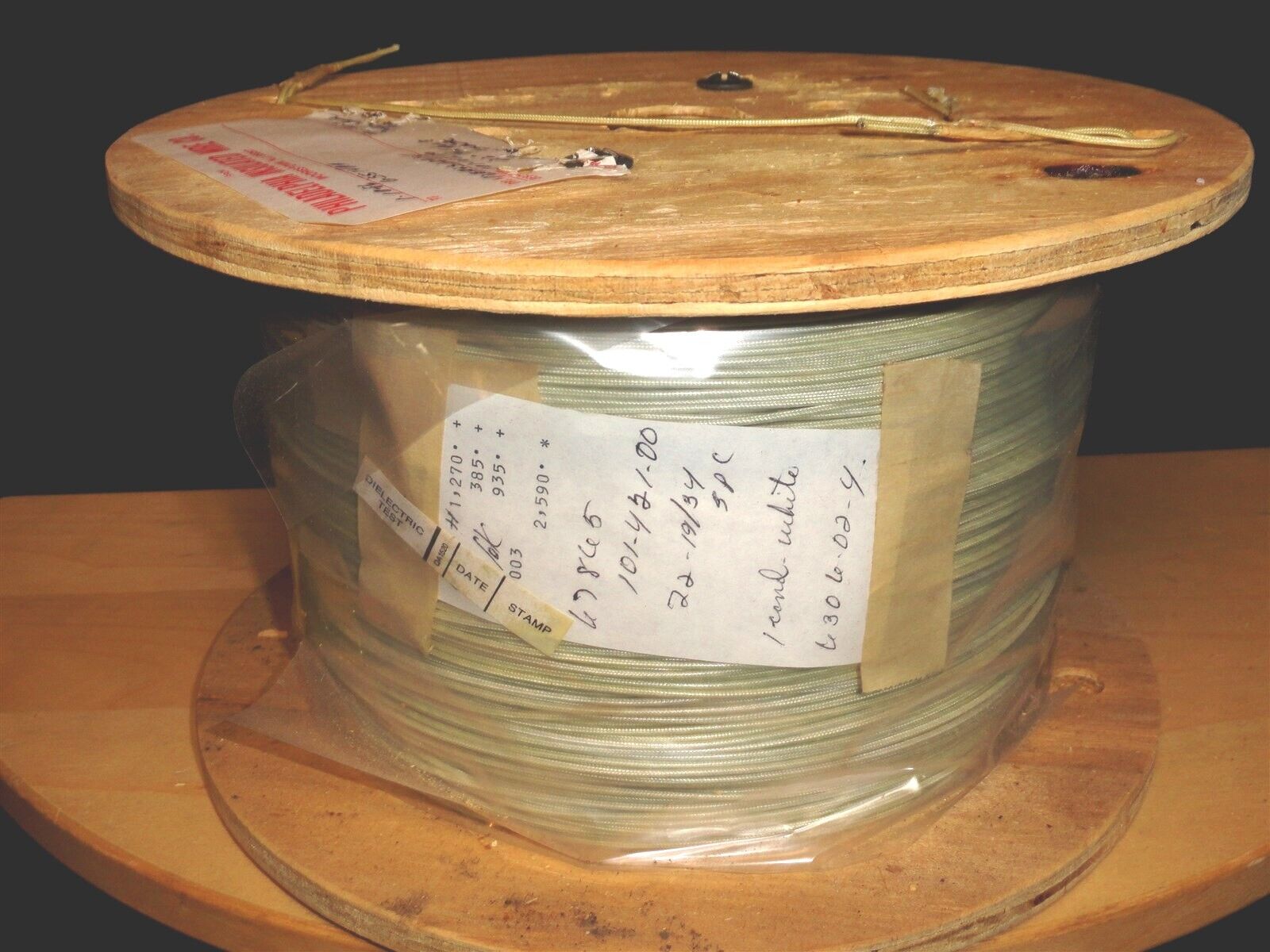 RARE - Vintage (50ft) CLOTH COVERED Resin Shielded - 22 Ga. Stranded Wire - NOS