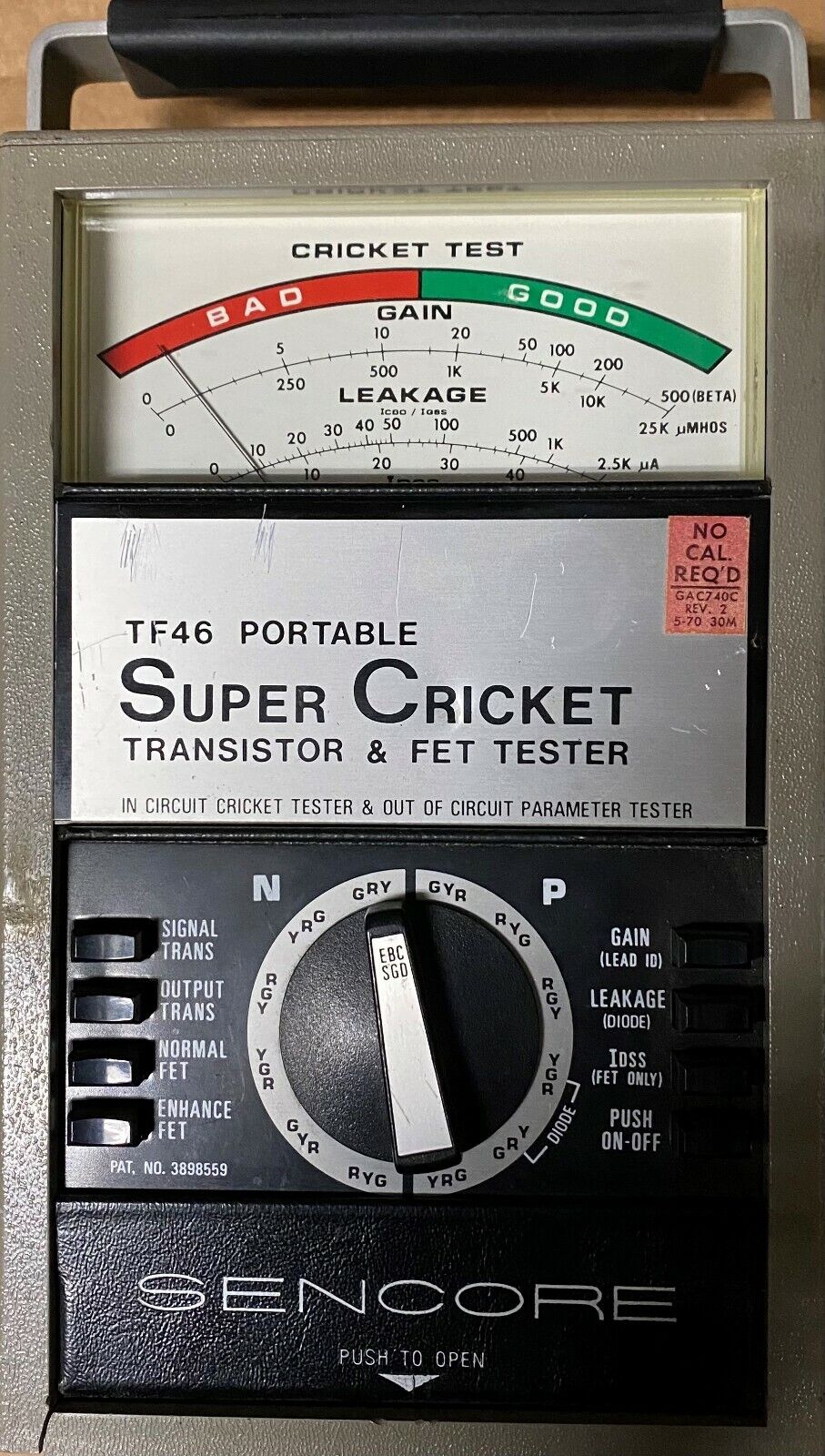 Sencore TF46 Portable Super Cricket Transistor & FET Tester