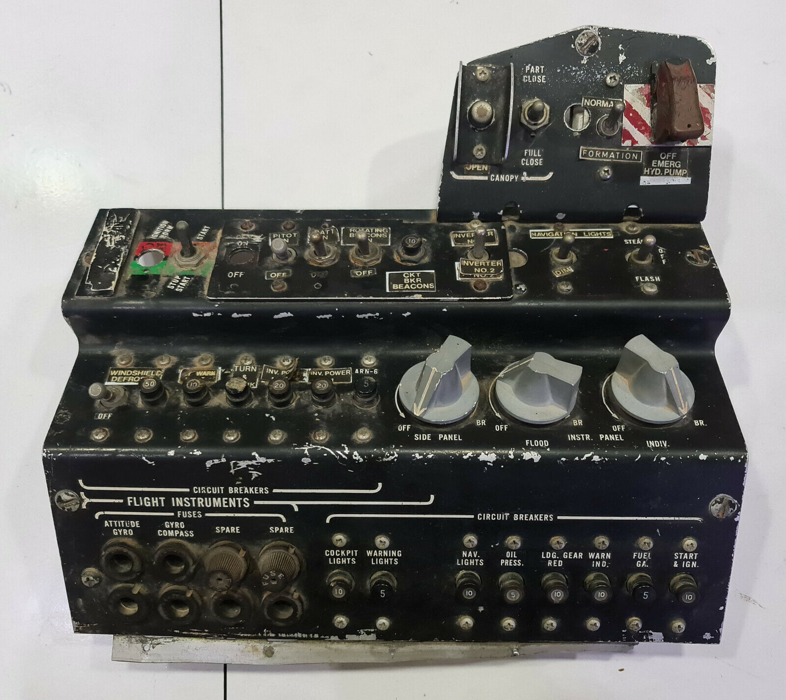 F-104/F-86/F-4 Phantom aircraft cockpit panel Circuit breakers used Hellenic AF