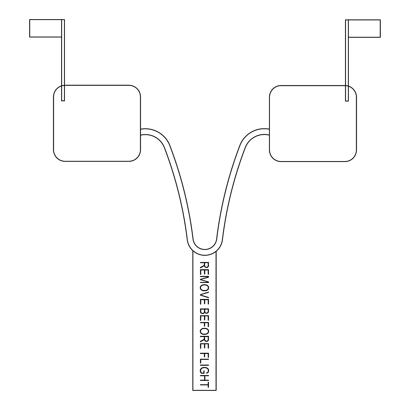 Luscombe Model 8A Cowl Plugs w/ RBF Streamer (Color: Black)