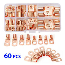 60Pcs Battery Lugs Battery Cable Ends Heavy Duty Copper Wire Lugs Ring Terminals picture