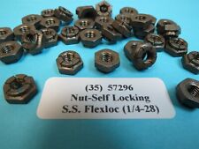 (35) 1/4-28 Flexloc Self-Locking Stainless Steel Exhaust Nuts Aircraft p/n 57296 picture