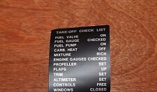 Aircraft Decal Placard *Take Off Checklist* picture
