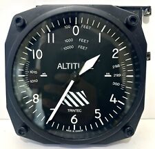 Trintec Black Aviation 100' to 10000' Altitude Altimeter Analog Battery Clock picture