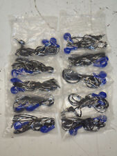 Disposable Ear Headphones Black Cord Blue Buds set of 10 pieces picture