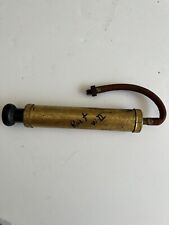 ww2  Vintage Brass Air Pump With Wooden Handle picture