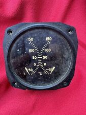 Vintage Thomas A Edison Dual Temp Airplane Indicator Instrument AN-5795-6 WWII picture