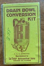 Vintage La Tour Aeronautical Sales Drain Bowl Conversion Kit picture