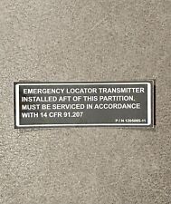 Cessna ELT Placard P/N 1205085-11. Emergency Locator Transmitter Placard picture