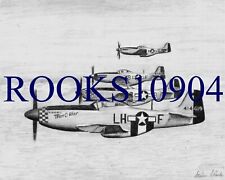 North American Aviation P-51 Mustangs MILITARY AIRCRAFT ART PRINT picture