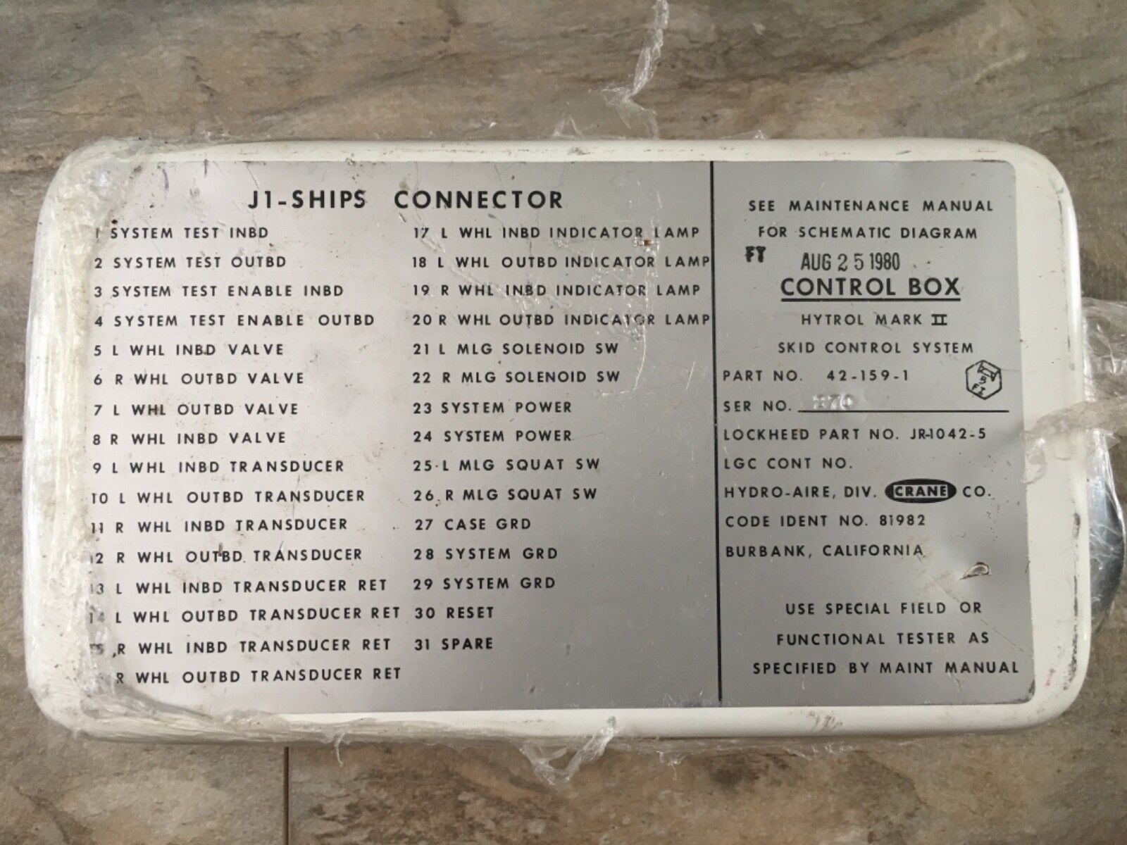 Skid Control Box 42-159-1