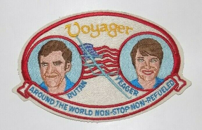 Rare - VOYAGER - Non Stop Flight Around The World PATCH - Rutan & Yeager VG Cond
