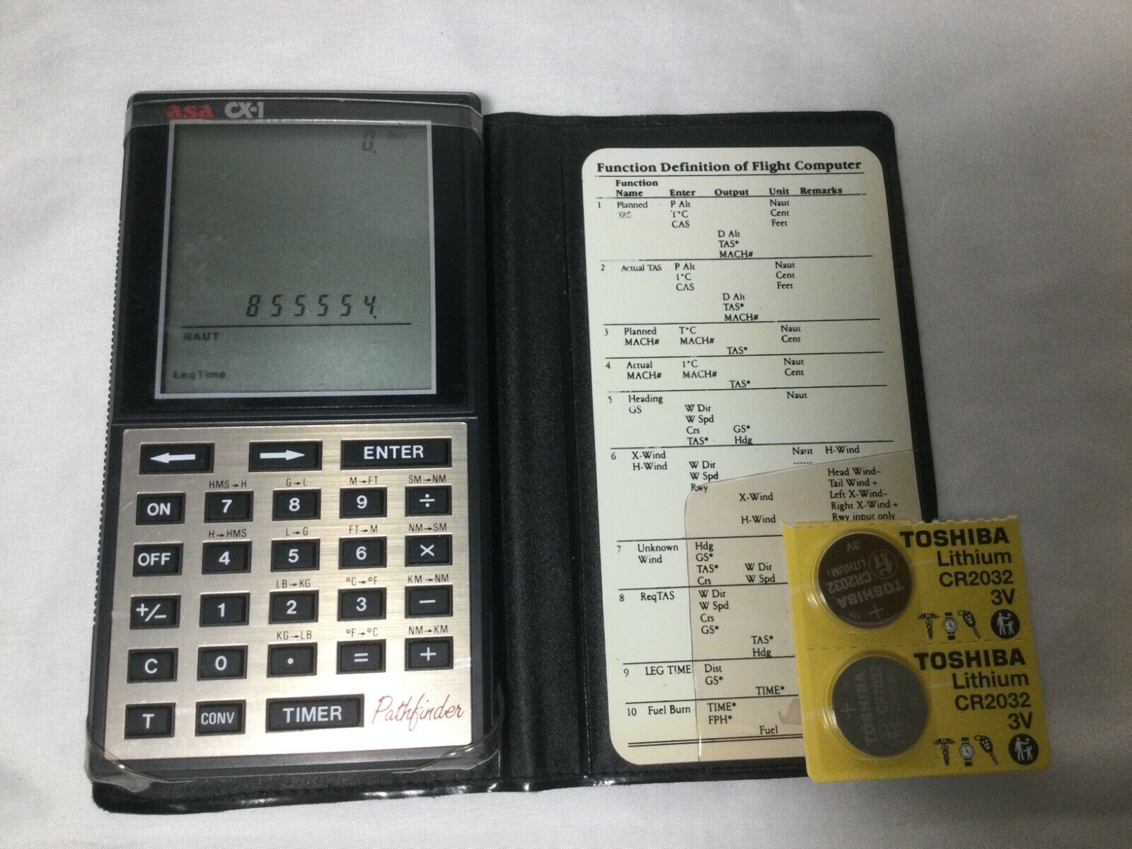 ASA CX-1 Pathfinder Flight Calculator with Case, Card and Fresh Battery - BLACK