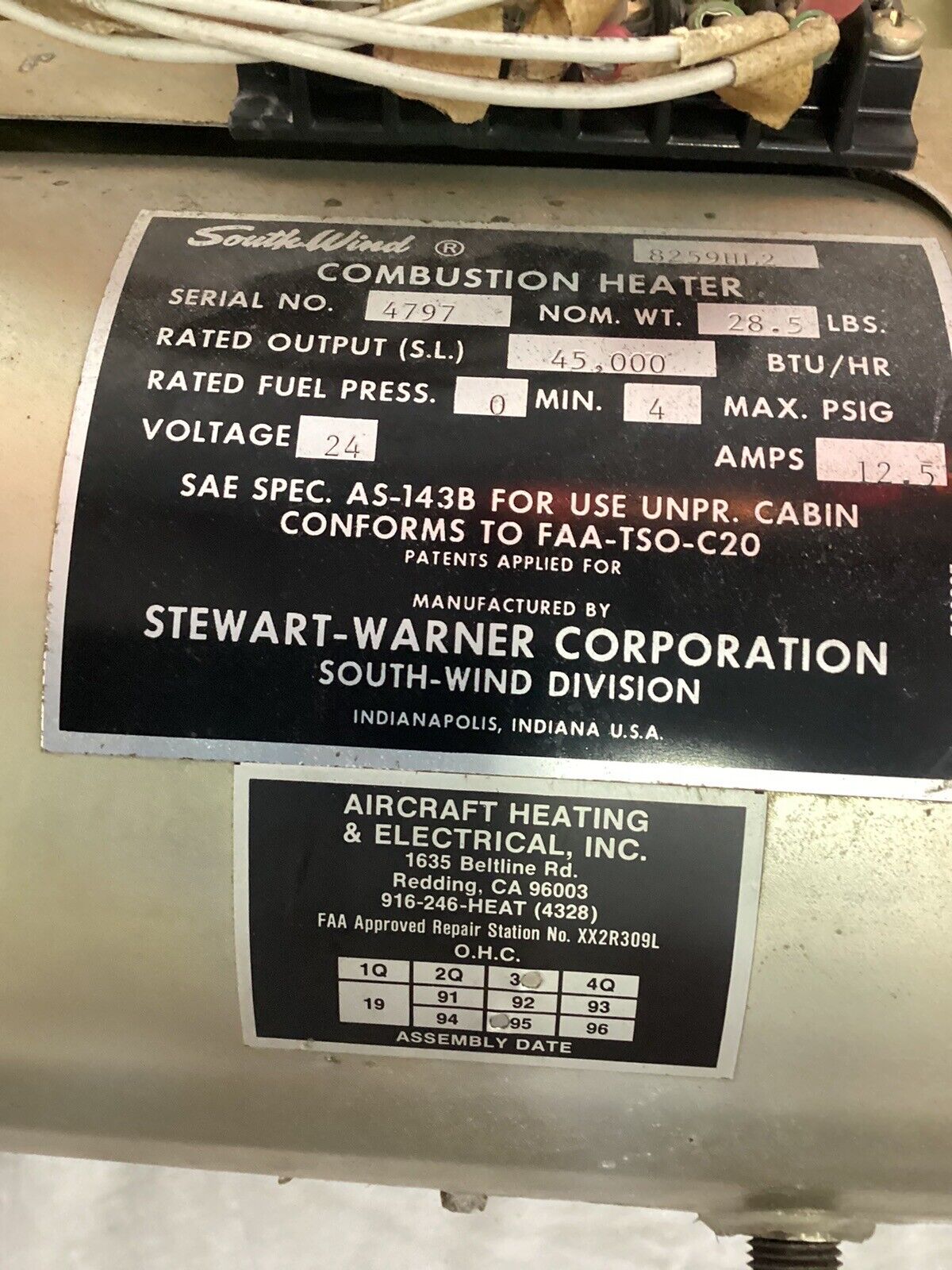 Southwind Combustion Heater PN8259HL2