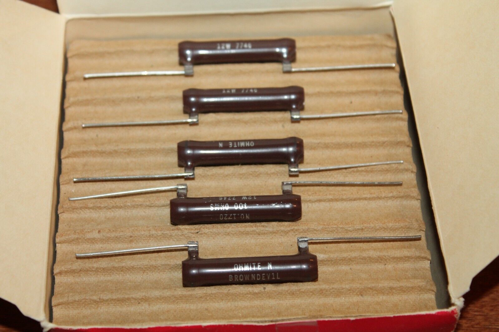 Ohmite Brown Devil No 1720 Resistors 100 Ohm 12W (Box of 25) Piper 484-420