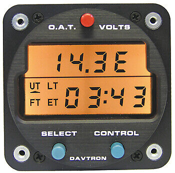 Davtron M803 Digital Clock Chronometer, O.A.T., Voltage Gauge | 14V Orange Light