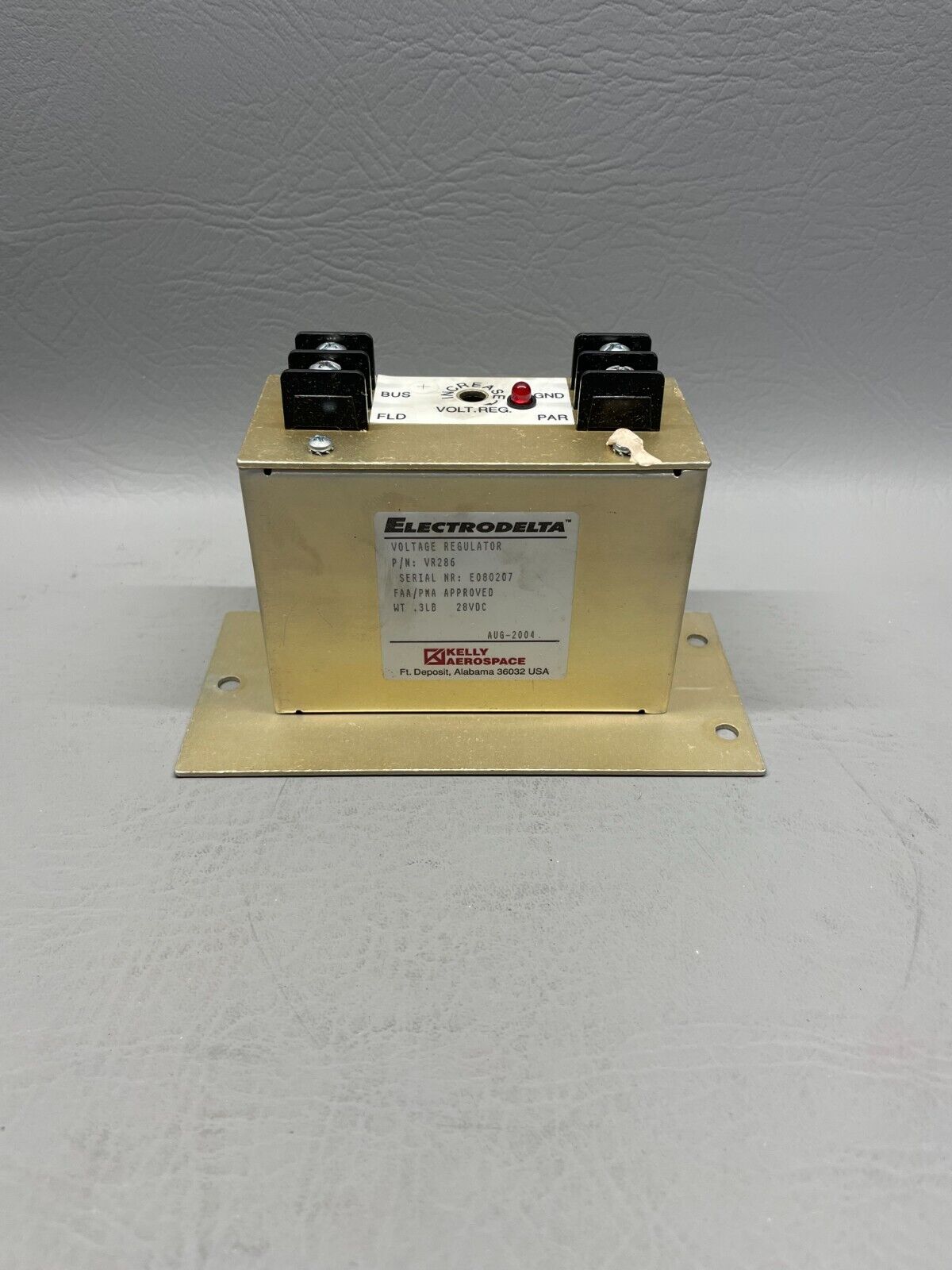 Electrodelta 28V Aircraft Voltage Regulator P/N VR286
