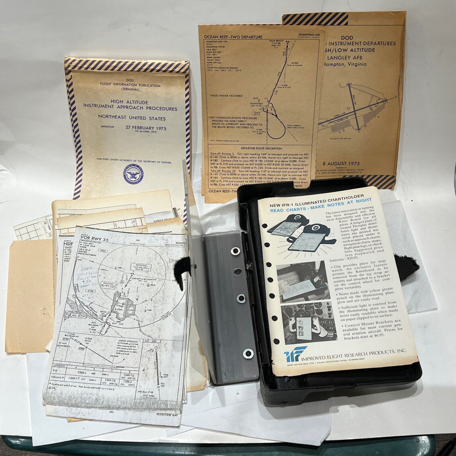 Vintage IFR-1 Illuminated Chartholder With diagrams and notes Military