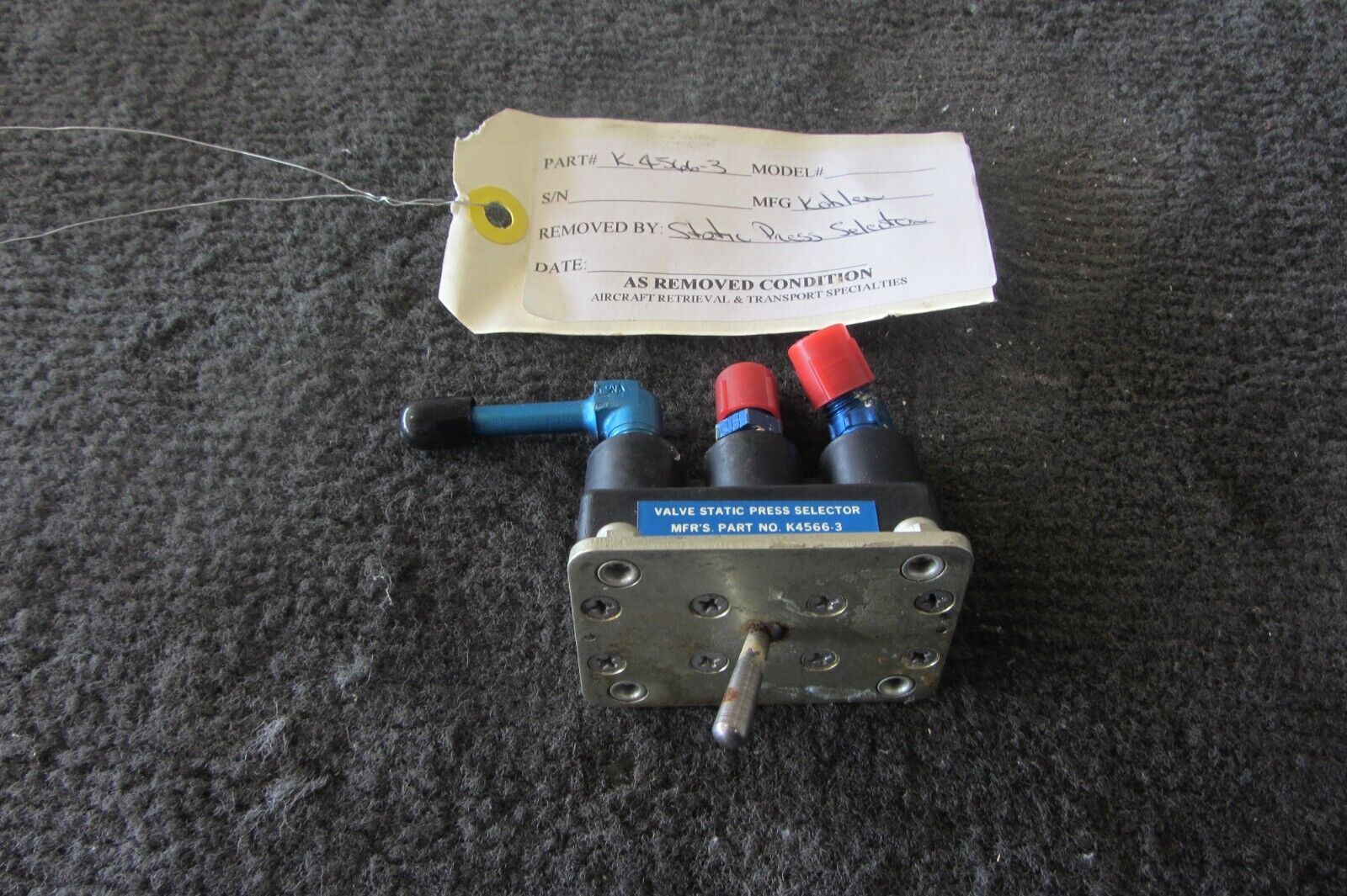 Beechcraft (Kohler) K4566-3 Static Pressure Selector