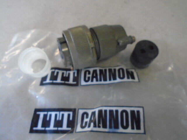1 EA NOS ITT CANNON 2 PIN ELECTRICAL PLUG CONNECTOR  P/N: MS3106R18-3S