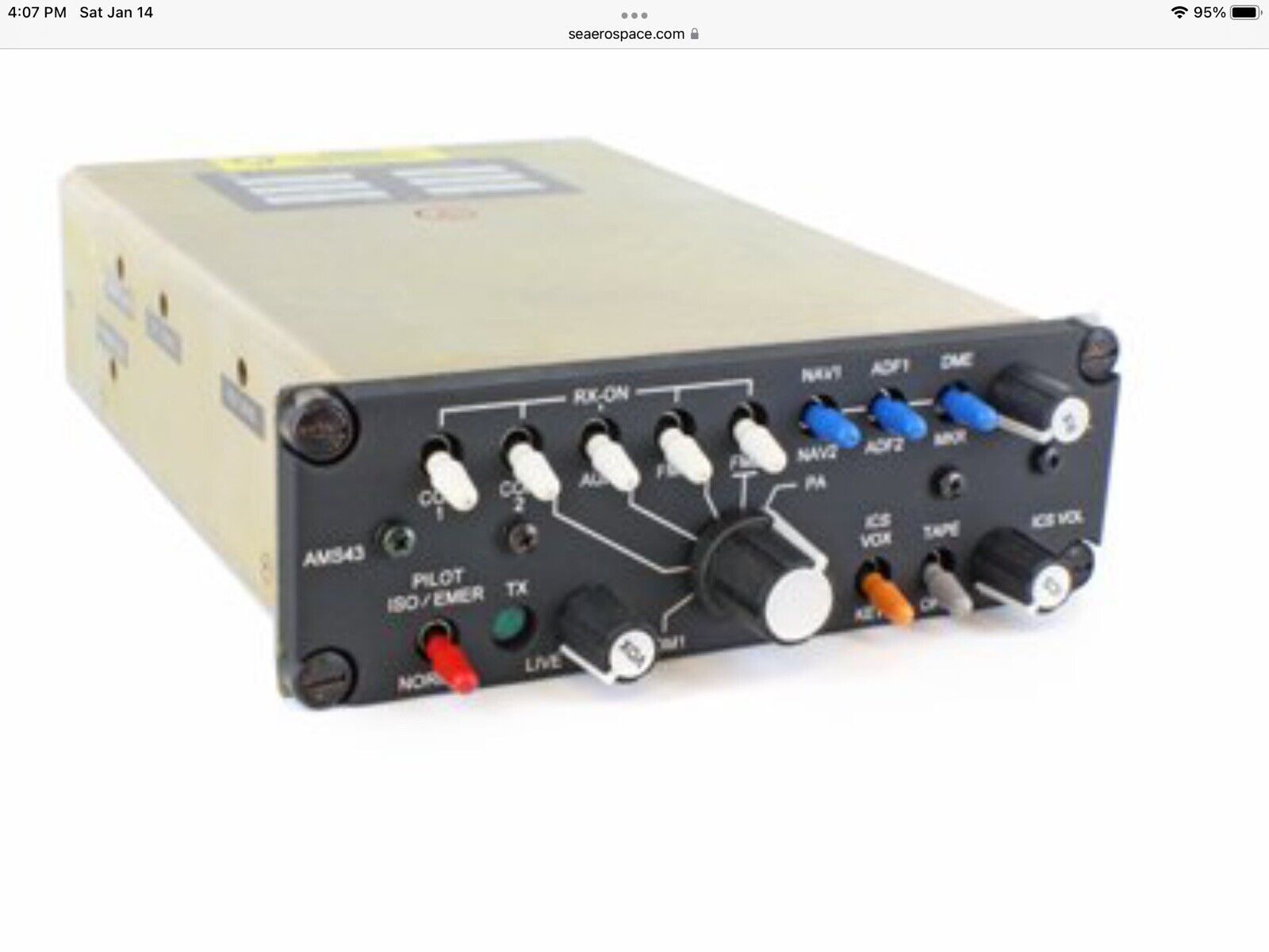 Cobham/AEM AMS43 Aircraft Audio Amplifier/selector (New)