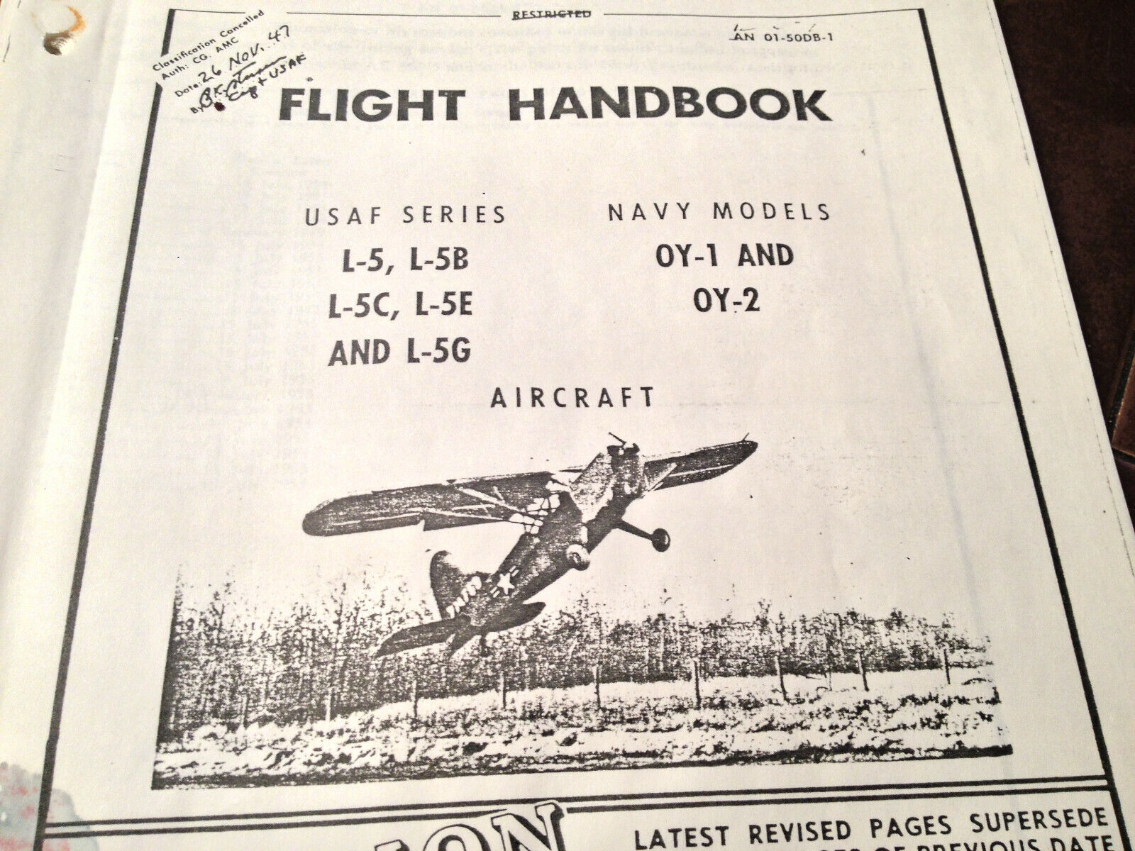 Stinson Sentinel L-5, L-5B, L-5C, L-5E, L-5G, OY-1 & OY-2 Flight Handbook